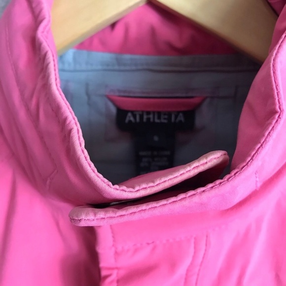 Athleta Pink Berry Full Zip Cinch Waist Trench Coat Small - Picture 6 of 8
